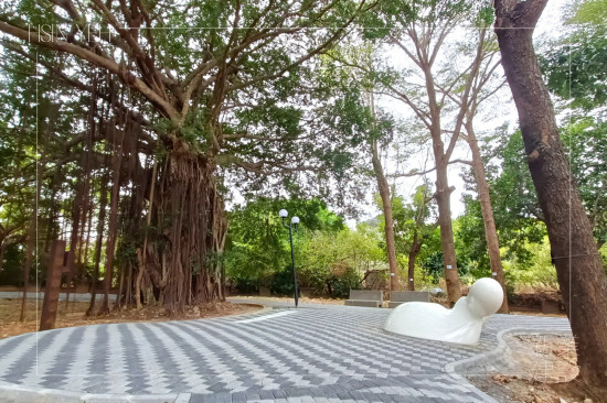 座落在座標(biāo)N24.2041424°， E120.572827°、編號1313001老榕樹下的《樹下教室》，將大自然與土地融入藝術(shù)，如同一座美麗的生態(tài)島嶼。