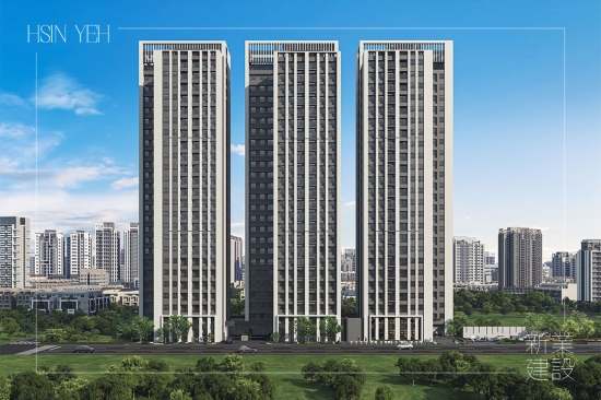 21年專業(yè)建築職人，新業(yè)於竹南首發(fā)！打造站前首座地標(biāo)建築，在追求極致的路上，預(yù)見下一座科技新城。(圖為 新業(yè)恆一 建築外觀3D示意圖)
