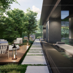 新業(yè)恆一社區(qū)，提供輕食廚房&泳池 SPA 俱樂部，讓住戶回家即度假，隨時(shí)隨地皆能輕鬆寫意。(圖為 新業(yè)恆一 泳池3D示意圖)