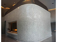 以曲面設(shè)計(jì)的門廳，充滿藝術(shù)感，令人驚艷。（盧金足攝）