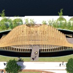 竹跡館由建築師陳羿沖設(shè)計(jì)，地處花博葫蘆墩公園第四區(qū)。圖／WAF