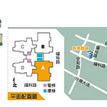 社區(qū)（紅框處）面積約1175坪，位於角地，1樓有6店面。